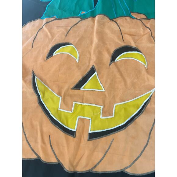 Vintage Outdoor Porch Flag Happy Halloween Pumpkin Friendly Jack-O-Lantern JL - Picture 3 of 9